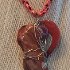 Open Heart Necklace<br />blown glass and red braid, $ 65.